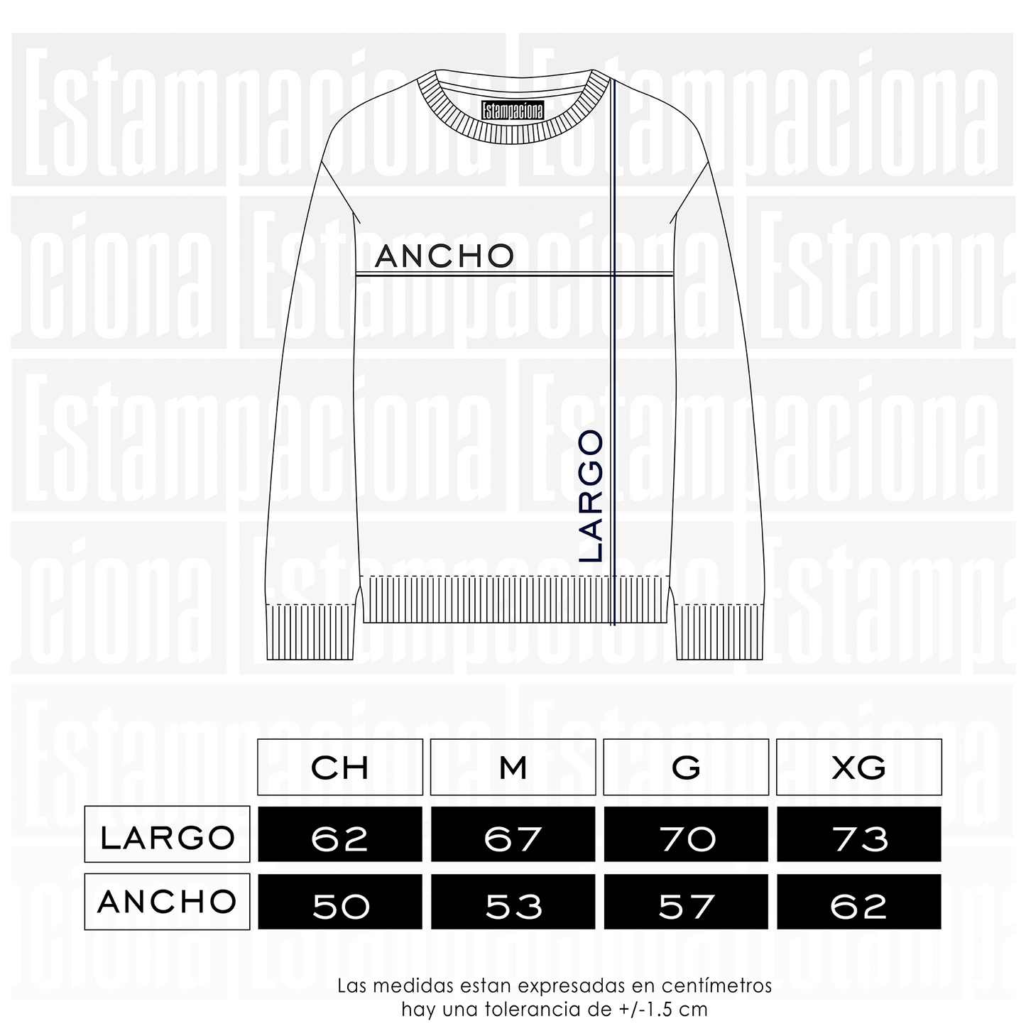 sweater full print cuello redondo unisex