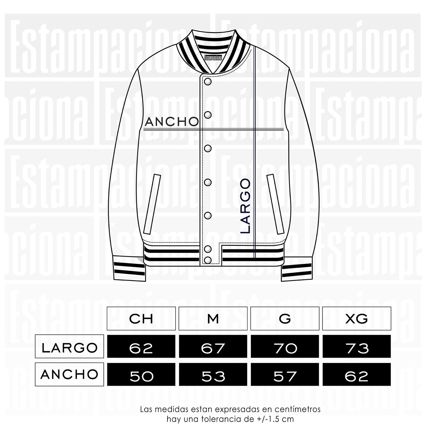 chamarra universitaria varsity jacket doble estampado