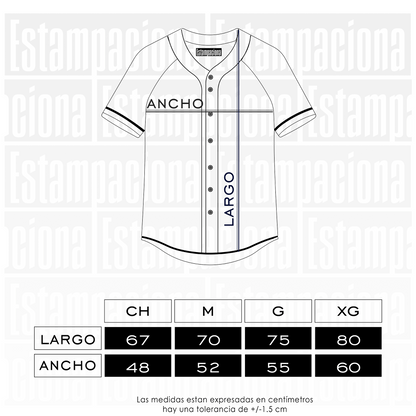 Jersey beisbolero full print unisex